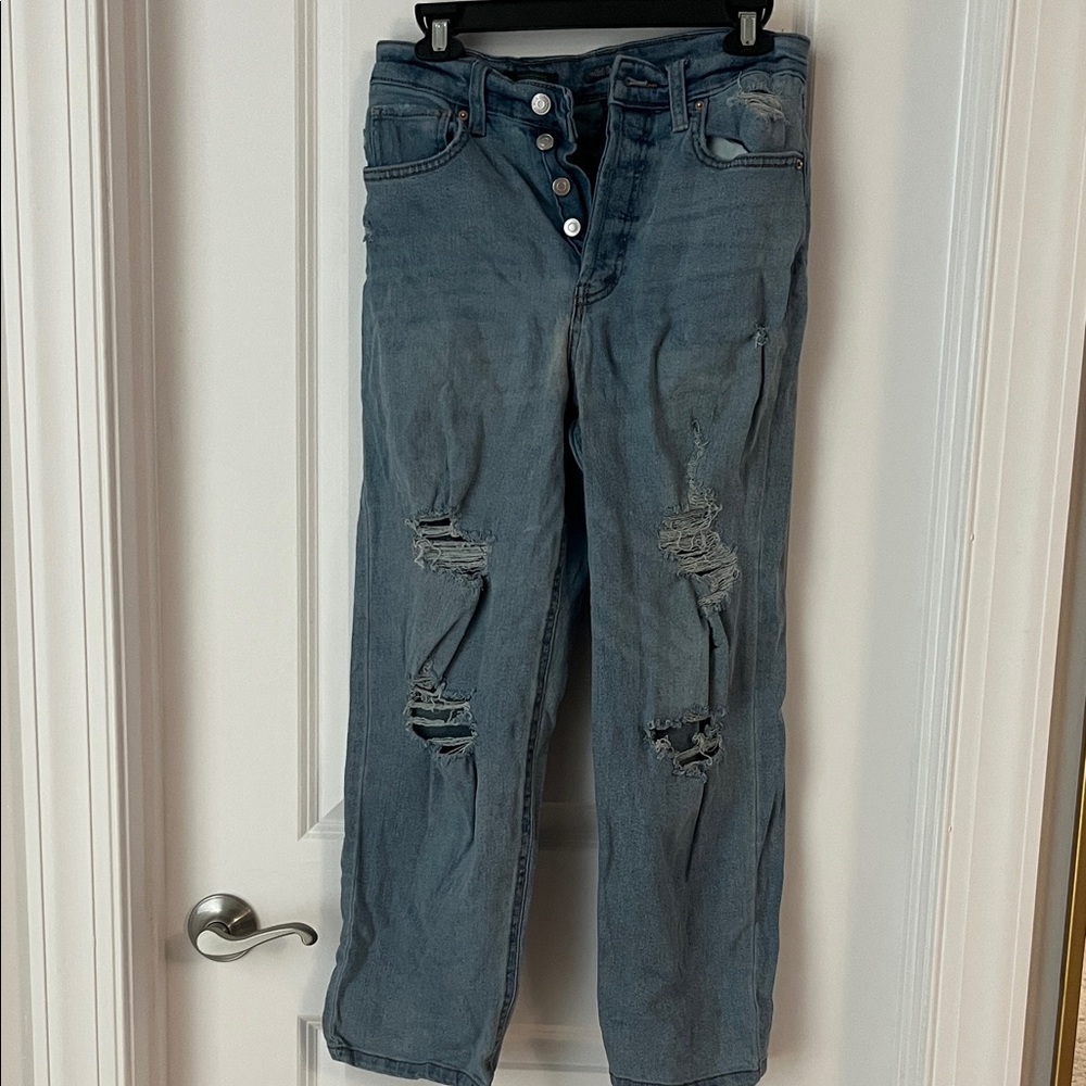 wild fable Distressed Blue Boyfriend Jeans